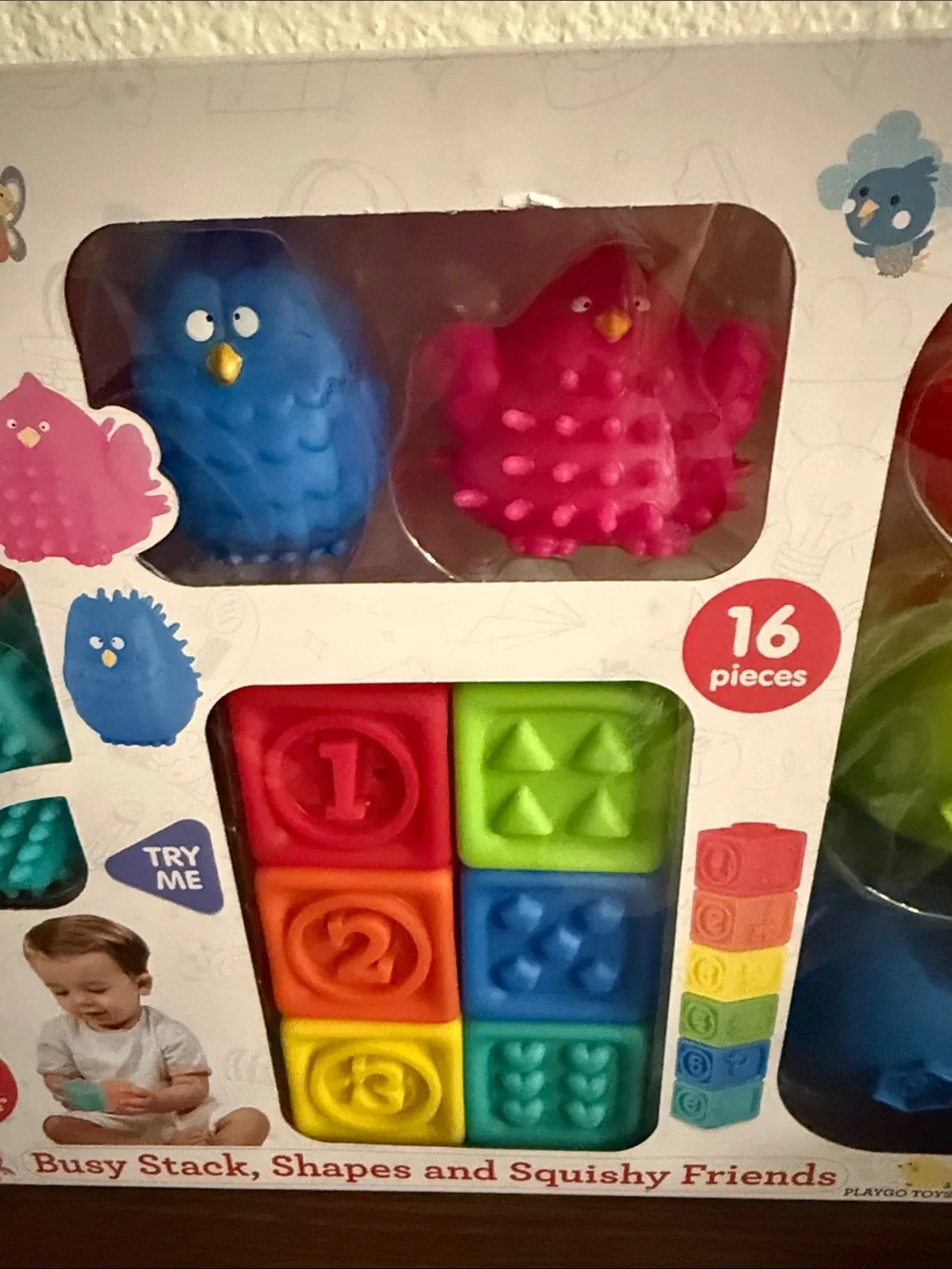 Busy Stack Shapes and Squishy Friends - Colorful Kids Toy Set